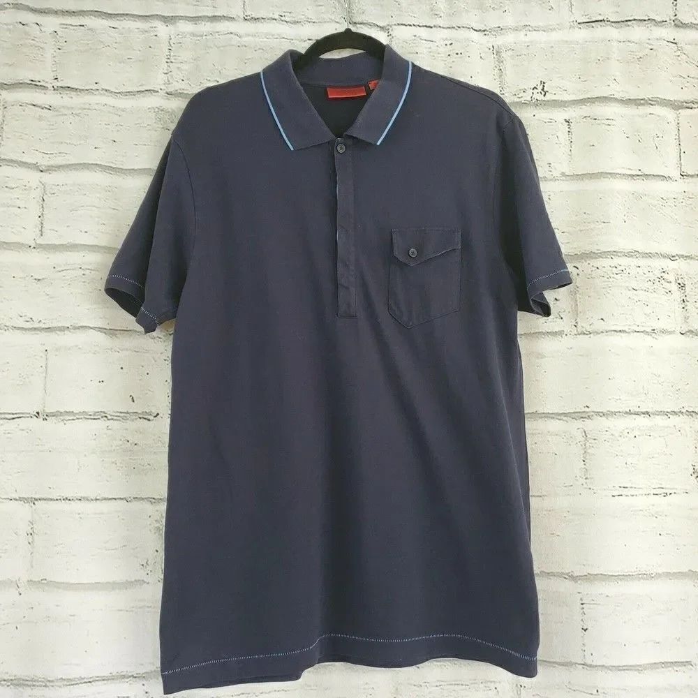 Hugo Boss polo shirt xl Blue Mens Short Sleeve Shirt Cotton casual